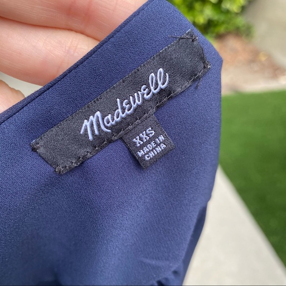 MADEWELL Navy Blue Front Tie Blouse - Picture 9 of 13